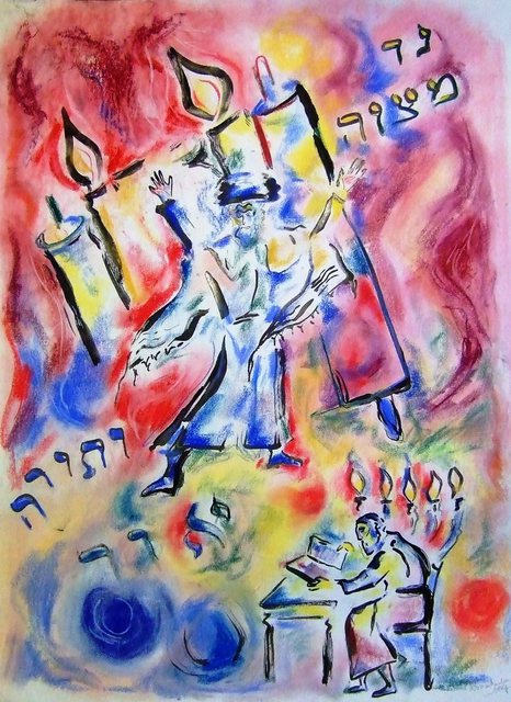 Artist Shoshannah Brombacher. 'A Lamp Is A Mitzvah And The Torah Is Light' Artwork Image, Created in 2007, Original Painting Other. #art #artist