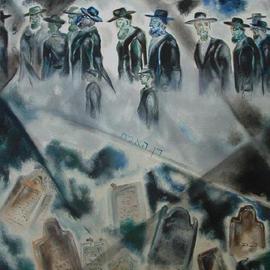 Shoshannah Brombacher: 'A Levaya', 1995 Oil Painting, Death. 
