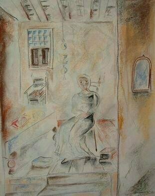 Shoshannah Brombacher: 'Before kiddush', 2004 Other Drawing, Judaic. A drawing in the old style of my native Holland....