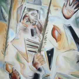 J. Brombacher: 'Dancing with an ethrog', 2000 Oil Painting, Judaic. Artist Description: This is procession with lulavim and ethrogim on Sukkot. Ak me about my other Yom Tov paintings....