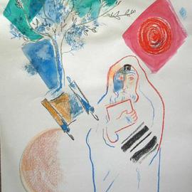 Shoshannah Brombacher: 'Ets Hayyim Hi', 1997 Other Drawing, Inspirational. Artist Description: Ets hayyim Hi means It ( the Torah) is a Tree of Life, which is quoted in many prayers....