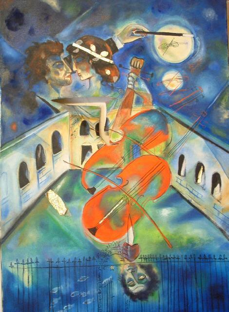 Artist Shoshannah Brombacher. 'Mozart And His Muse' Artwork Image, Created in 1995, Original Painting Other. #art #artist