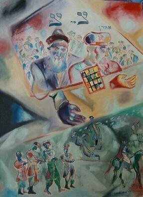J. Brombacher: 'The Tzemach Tzedek', 1997 Oil Painting, History. In my series about the connection between the ushpizin and the Lubavitcher Rebbes this is the 5th painting, of the Tzemach Tzedek and Aaron haKohen. Both loved peace and helped poor Jews, like the ones forcibly drafted into the army of the Czar. The Tzemach tzedek saved many of them....