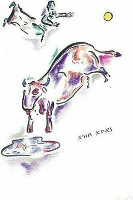 Shoshannah Brombacher: 'The ox from Chad kadya', 1996 Other Drawing, Judaic. This is another sample of a drawing from the series Chad Kadya, a song from the Hagadah. It is described elsewhere in this site. ...