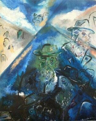 Shoshannah Brombacher: 'Village Levaya', 1996 Oil Painting, Death. 