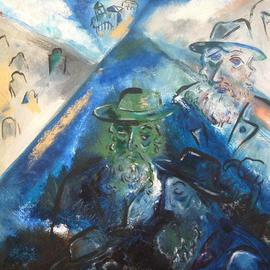 Shoshannah Brombacher: 'Village Levaya', 1996 Oil Painting, Death. 