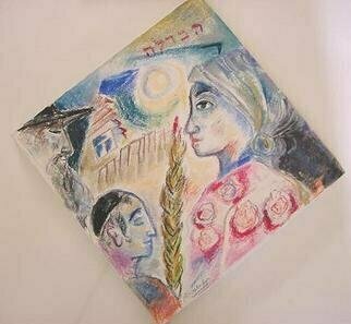 Shoshannah Brombacher: 'havdalah', 1999 Pastel, Religious. pastel on canvas...