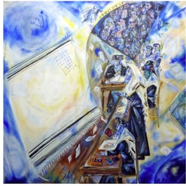 J. Brombacher: 'shpoler zeide s trial with gd', 2015 Oil Painting, Judaic. Artist Description: I am illustrating a book about the Shpoler Zeide, a famous Chassidic Rebbe, by Dr. J. Paull and J. Briskman. There are many stories about the Shpoler Zayda and i made pastel drawings, like this one, and oil paintings. They will be included in the book, but the ...