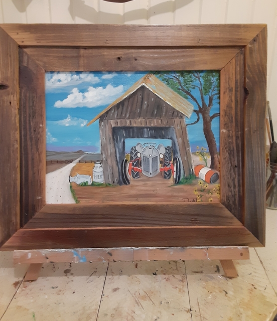Danny Dunn  'Tractor Shed', created in 2018, Original Painting Oil.
