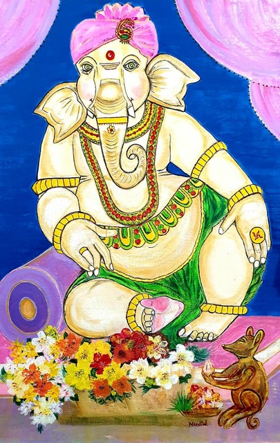 Artist Nandini Sharma. 'Sri Ganesha' Artwork Image, Created in 2019, Original Painting Acrylic. #art #artist