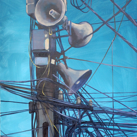 Igor Shulman: 'chaos theory 2', 2019 Oil Painting, Cityscape. Artist Description: Wires in Asia are a completely fascinating picture. This is a tangled form and meaning. Complete and final chaos. And suddenly even vectors of time come out of this tangle of unnatural forms. And diverge in all directions. All this seems to me the first- born chaos. And ...
