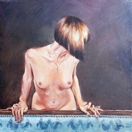 Igor Shulman: 'daydraem', 2021 Oil Painting, Erotic. Artist Description: I think most of you are familiar with this feeling. When you cannot define the border between the desired and the actual. Sometimes this border does not exist at all. It disappears if your consciousness is ready for it. Or you managed to change it so cleverly that ...