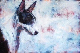 Igor Shulman: 'dowbt', 2019 Oil Painting, Animals. I do not know what is more in the sight of this tender creature. Distrust or doubt  It seems to me that it does not matter. It s clear that the dog is looking inside you. And her gaze does not escape the trembling of your nasty little fool.  I ...