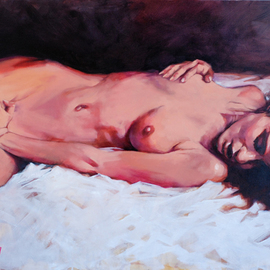 Igor Shulman: 'frank', 2019 Oil Painting, Erotic. Artist Description: Women are completely different. It does not depend on whether they are good or evil. Dressed or undressed. Married or not. It depends on the degree of frankness of the woman. From the desire to become closer.About this woman I can say with confidence. She is extremely ...