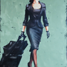 Igor Shulman: 'freedom ii', 2019 Oil Painting, Beauty. Artist Description: As they would call it now, it s a sequel.The firstfreedomliterally flew away.  Apparently I m not the only one worried about the image of a female traveler.  Everyone likes independence.  Women s independence, just like men s independence, has become an integral part of the modern ...
