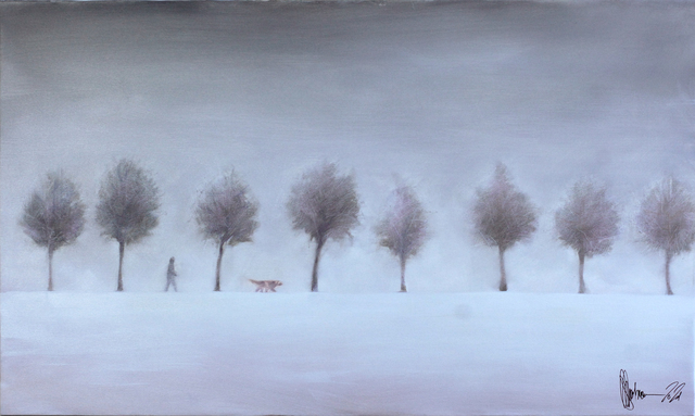 Artist Igor Shulman. 'Middle Of Winter' Artwork Image, Created in 2021, Original Painting Ink. #art #artist
