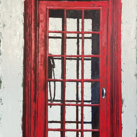 Igor Shulman: 'red phone booth', 2022 Oil Painting, Architecture. Artist Description: When I make pop art, I try to saturate the picture with some kind of additional meaning. Sometimes I get patriarchal symbolism instead of pop art.In this case, no additional meanings are required. The object of the research is so familiar to everyone that it does not ...