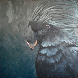 Igor Shulman: 'reqiem', 2020 Oil Painting, Birds. Artist Description: I called this work  Requiem . Not because everything is black or graphite. Not because a black parrot is a rarity. Not at all.This is my reaction to the outside world. My reaction to the disturbing and tragic events that are happening around us today.Here you will ...