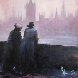 Igor Shulman: 'winter london', 2019 Oil Painting, Architecture. Artist Description: It is not often meet a person with whom you do not want to part.  This does not apply to gender.  This concerns precisely man and his inner world.  This concerns how and what he says.  This is about how he listens.There is nothing to do with ...