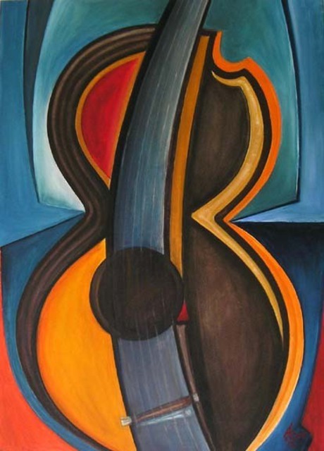 Alexander Sibachev  'Guitar', created in 2003, Original Painting Oil.