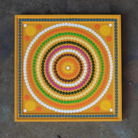 Evgenyi Sesyukov: 'day of happiness', 2021 Acrylic Painting, Mandala. Artist Description: The picture is painted on an MDF surface, with acrylic paints. ...
