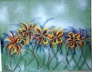 Adam Adamou: 'Fleurworks', 2003 Acrylic Painting, Floral. 