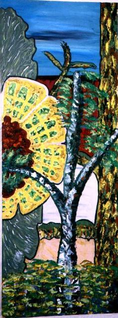 Artist Adam Adamou. 'Flowered Congeniality' Artwork Image, Created in 2004, Original Painting Oil. #art #artist