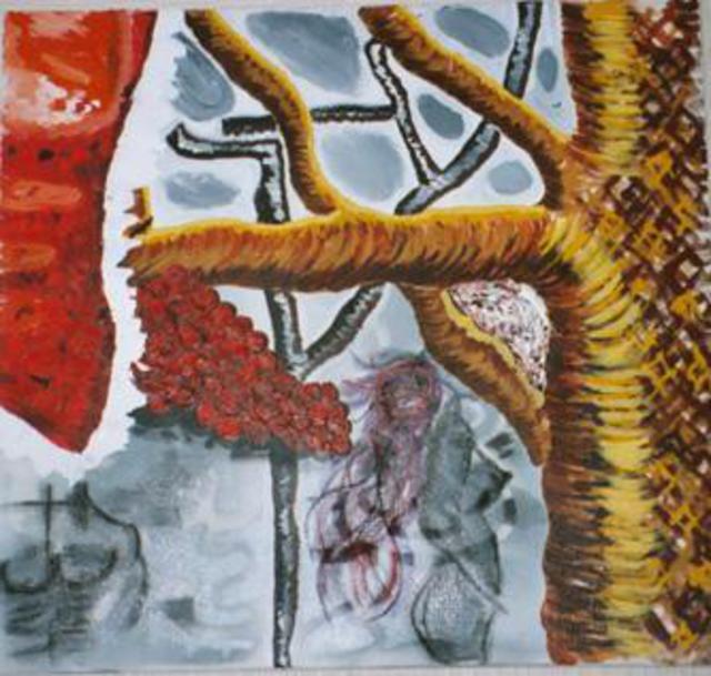 Artist Adam Adamou. 'Red Grape Ecorche' Artwork Image, Created in 2002, Original Painting Oil. #art #artist
