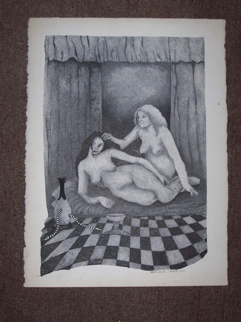 Artist Seiglinda Welin. ' 2 Nudes' Artwork Image, Created in 2001, Original Drawing Pen. #art #artist