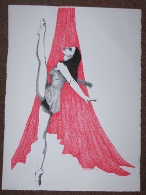 Seiglinda Welin: 'figurative', 2009 Pen Drawing, Figurative.                pen/ ink  ,   the dancer                  ...