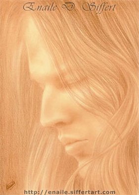 Enaile D. Siffert: 'Portrait of David Gilmour', 2009 Pencil Drawing, Portrait.  Portrait of young David Gilmour ( from Pink Floyd) . Sepia lead on paper. 