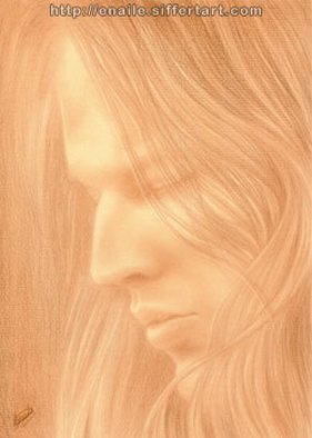 Enaile D. Siffert: 'Portrati of David Gilmour from Pink Floyd', 2009 Pencil Drawing, Portrait. Sepia lead on paper ...