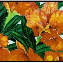 Sandi Carpenter: 'A Touch of Color', 2008 Other Painting, Floral. Artist Description:  Original hand painted silk with French fabric dyes ...