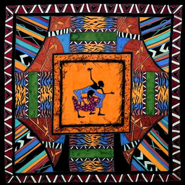 Sandi Carpenter: 'Rhapsody II', 2008 Other Painting, Ethnic. Artist Description:  Original silk painted with French dyes and added fibers. ...