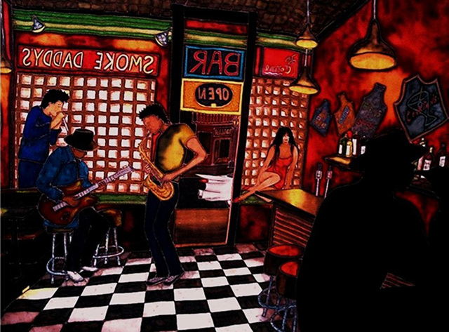 Artist Sandi Carpenter. 'Smoke Daddys' Artwork Image, Created in 2008, Original Fiber. #art #artist