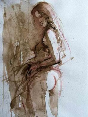 Sipos Lorand: 'nude2', 2008 Watercolor, nudes. 