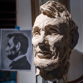 Morris Docktor: 'abe lincoln', 2021 Bronze Sculpture, Representational. Artist Description: I did this portrait of Lincoln to illustrate to potential portrait sculpture clients that my likenesses are undeniable.  Commissioned sculptural portraits in bronze from life or photo.  Morris Docktor ...