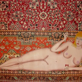 Misha Kalacev: 'glamour danae', 1999 Oil Painting, Erotic. 