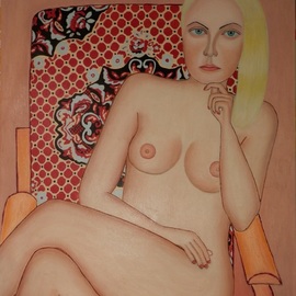 Misha Kalacev: 'putana 54', 2018 Oil Painting, Erotic. 