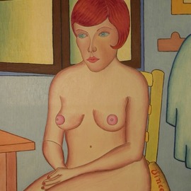 Misha Kalacev: 'rashel', 1995 Oil Painting, Erotic. Artist Description: DsD3/4D? D,N DoDdegNEURN,D,D1/2N< D'DdegD1/2- D
