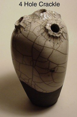 Skip Bleecker: '4 Hole Crackle', 1980 Wheel Ceramics, Abstract. Wheel thrown, Porcelain, High fired, One of a kind, Sculpture, Handmade. ...