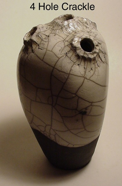 Skip Bleecker  '4 Hole Crackle', created in 1980, Original Sculpture Ceramic.