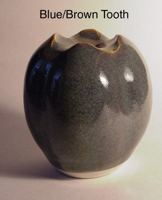 Skip Bleecker  'Blue Brown Tooth', created in 1984, Original Sculpture Ceramic.