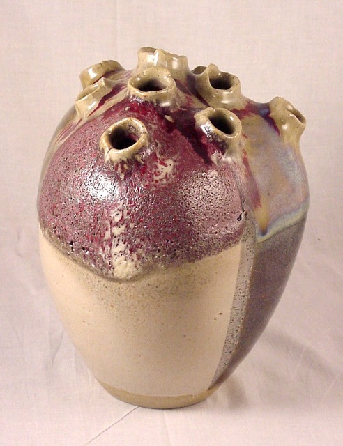 Skip Bleecker  'Nine Hole Bottle', created in 2018, Original Sculpture Ceramic.