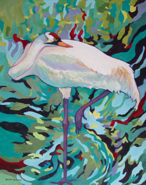 Artist Sharon Nelsonbianco. 'Curious Birds CYNTHIA' Artwork Image, Created in 2014, Original Painting Acrylic. #art #artist