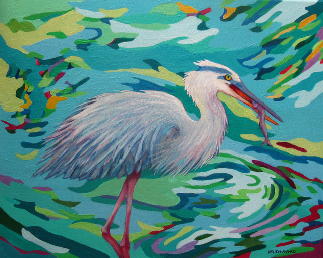 Sharon Nelsonbianco  'Curious Birds JEFFREY', created in 2014, Original Painting Acrylic.