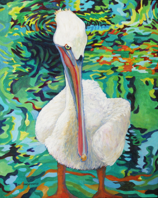Artist Sharon Nelsonbianco. 'Curious Birds RALPH' Artwork Image, Created in 2014, Original Painting Acrylic. #art #artist