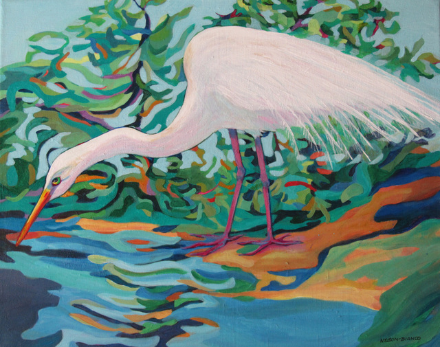 Artist Sharon Nelsonbianco. 'Curious Birds SAM' Artwork Image, Created in 2014, Original Painting Acrylic. #art #artist