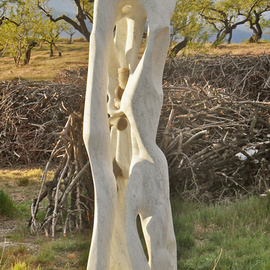 Stefan Van Der Ende: 'standing 2', 1987 Stone Sculpture, Abstract Figurative. Artist Description:  carrara standing snake carrying marble bronze                              ...