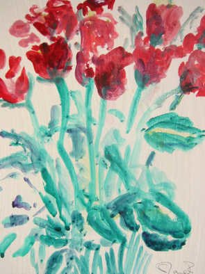 Sandra Laidley: 'Roses', 2007 Acrylic Painting, Still Life. 